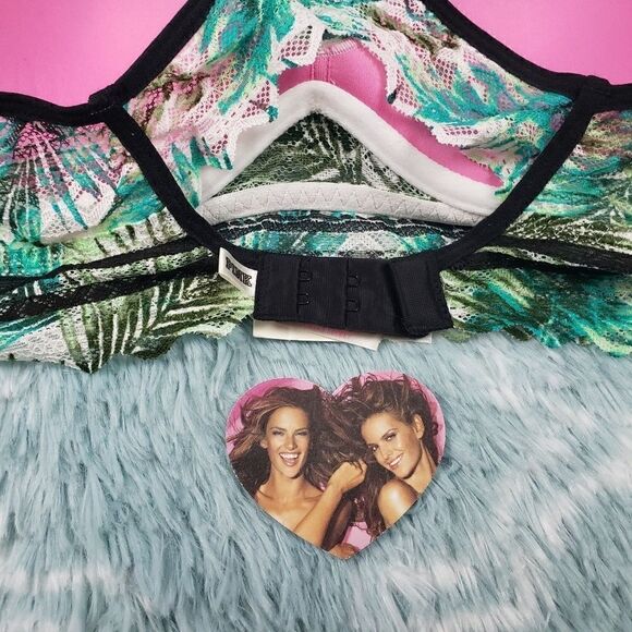 VS Palm Lace Racerback Lightly Lined Bralette S - Picture 3 of 4